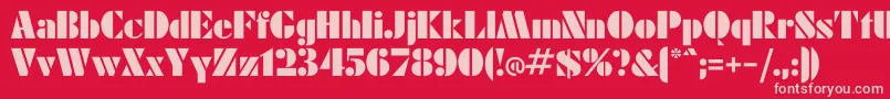 Einmal Font – Pink Fonts on Red Background