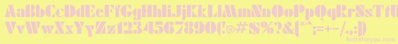 Einmal Font – Pink Fonts on Yellow Background