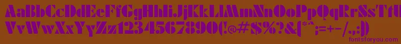Einmal Font – Purple Fonts on Brown Background
