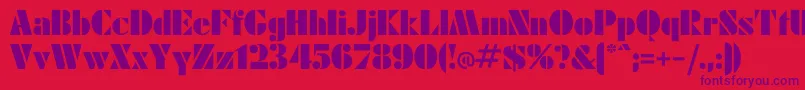 Einmal Font – Purple Fonts on Red Background
