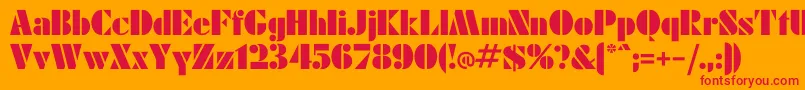 Einmal Font – Red Fonts on Orange Background