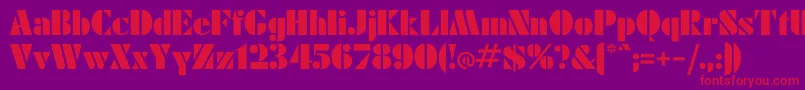 フォントEinmal – 紫の背景に赤い文字