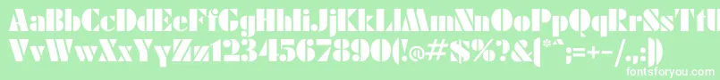 Einmal Font – White Fonts on Green Background