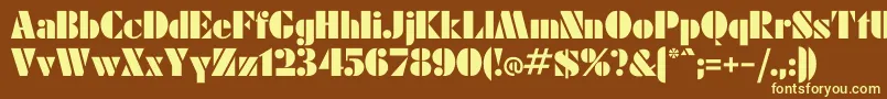 Шрифт Einmal – жёлтые шрифты на коричневом фоне