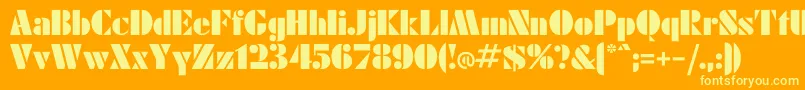Einmal-fontti – keltaiset fontit oranssilla taustalla