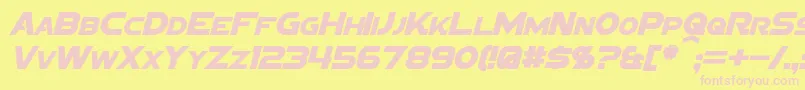 フォントSigmaFiveSansItalic – ピンクのフォント、黄色の背景