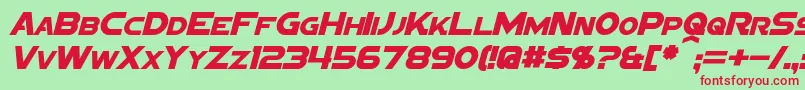 SigmaFiveSansItalic Font – Red Fonts on Green Background