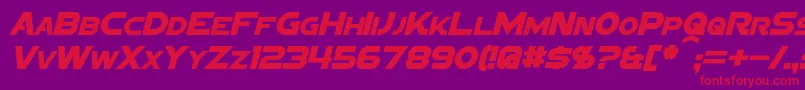 SigmaFiveSansItalic Font – Red Fonts on Purple Background