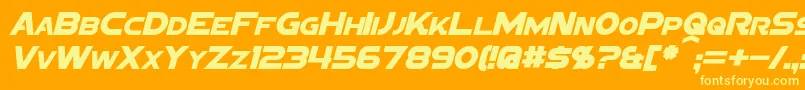 SigmaFiveSansItalic Font – Yellow Fonts on Orange Background