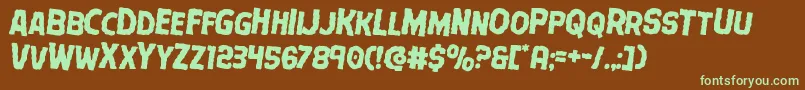 Terrorbabblerotate2 Font – Green Fonts on Brown Background