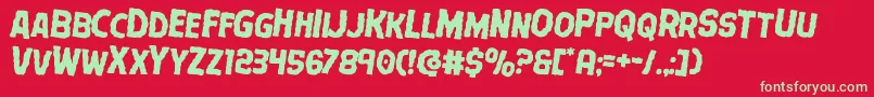 Terrorbabblerotate2 Font – Green Fonts on Red Background