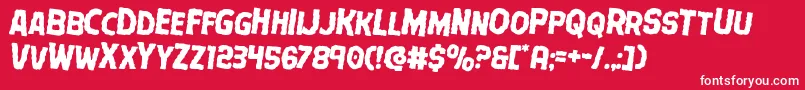Terrorbabblerotate2-Schriftart – Weiße Schriften auf rotem Hintergrund