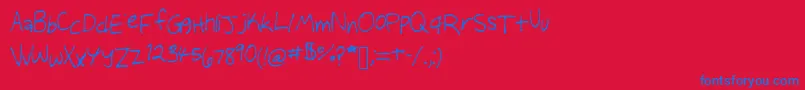 Audreysscribbles Font – Blue Fonts on Red Background
