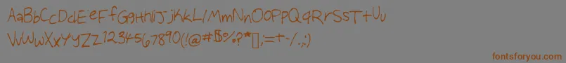Audreysscribbles Font – Brown Fonts on Gray Background