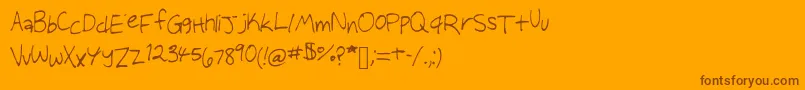 Audreysscribbles Font – Brown Fonts on Orange Background