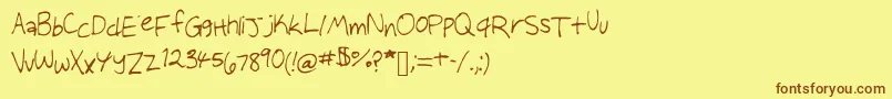 Audreysscribbles Font – Brown Fonts on Yellow Background