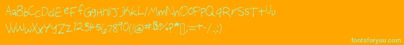 Audreysscribbles Font – Green Fonts on Orange Background