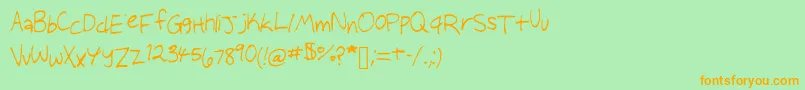 Audreysscribbles Font – Orange Fonts on Green Background