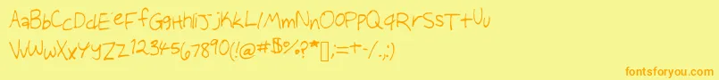 Audreysscribbles Font – Orange Fonts on Yellow Background