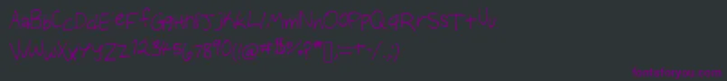 Czcionka Audreysscribbles – fioletowe czcionki na czarnym tle