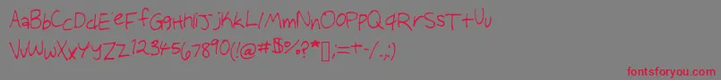 フォントAudreysscribbles – 赤い文字の灰色の背景
