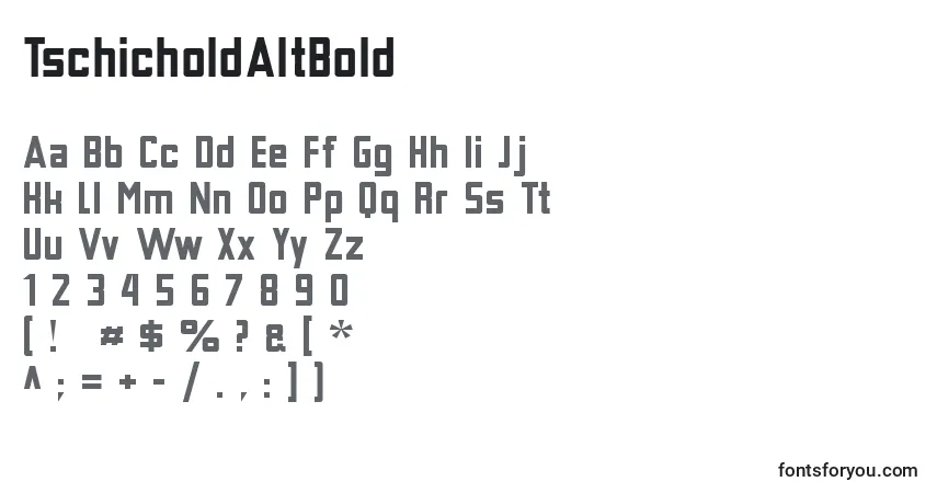 A fonte TschicholdAltBold – alfabeto, números, caracteres especiais