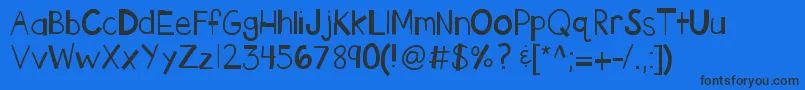 Kbtheendisbroken Font – Black Fonts on Blue Background