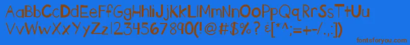 Kbtheendisbroken Font – Brown Fonts on Blue Background