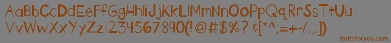 Kbtheendisbroken Font – Brown Fonts on Gray Background