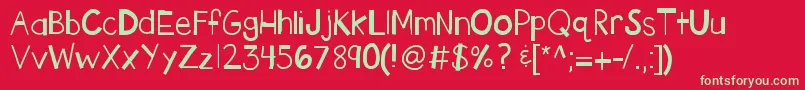 Kbtheendisbroken Font – Green Fonts on Red Background