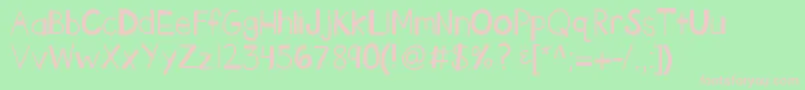 Kbtheendisbroken-Schriftart – Rosa Schriften auf grünem Hintergrund