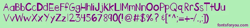 Kbtheendisbroken Font – Purple Fonts on Green Background