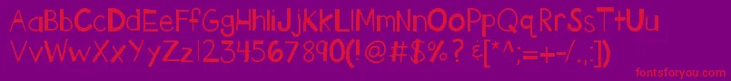 Kbtheendisbroken Font – Red Fonts on Purple Background