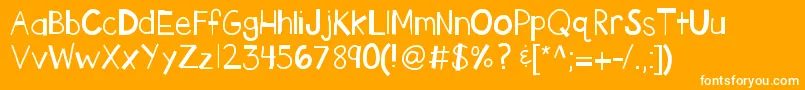 フォントKbtheendisbroken – オレンジの背景に白い文字