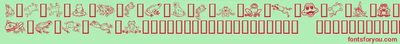 Amphibia Font – Red Fonts on Green Background