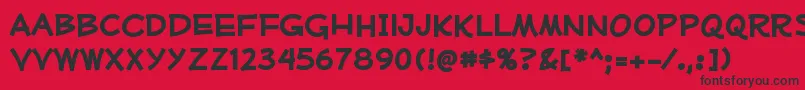 MufferawrgBold Font – Black Fonts on Red Background