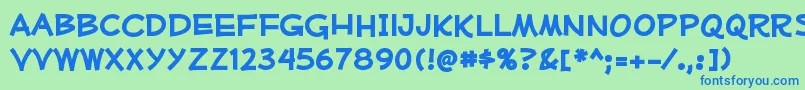 MufferawrgBold Font – Blue Fonts on Green Background