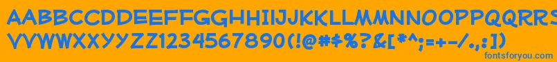 MufferawrgBold Font – Blue Fonts on Orange Background