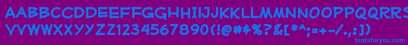MufferawrgBold Font – Blue Fonts on Purple Background
