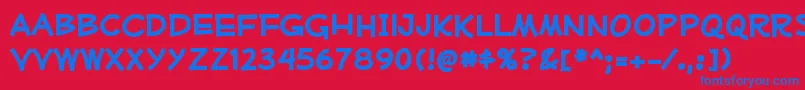 MufferawrgBold Font – Blue Fonts on Red Background