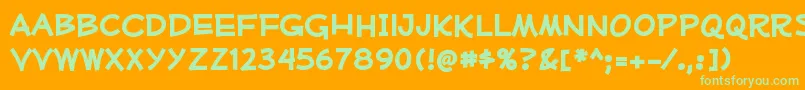 MufferawrgBold Font – Green Fonts on Orange Background