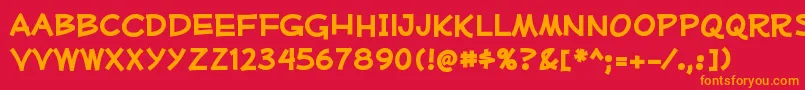 MufferawrgBold Font – Orange Fonts on Red Background
