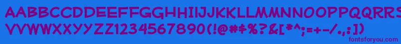 MufferawrgBold Font – Purple Fonts on Blue Background