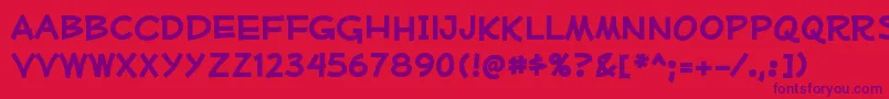 MufferawrgBold Font – Purple Fonts on Red Background