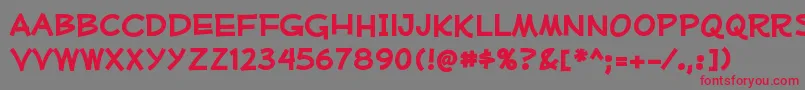 MufferawrgBold Font – Red Fonts on Gray Background