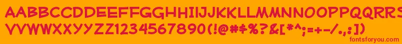 MufferawrgBold Font – Red Fonts on Orange Background