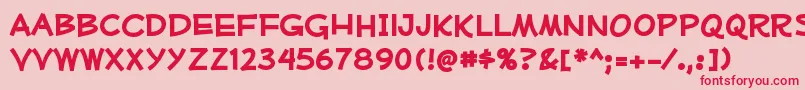 MufferawrgBold Font – Red Fonts on Pink Background