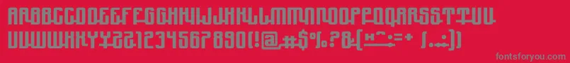 フォントYndupro – 赤い背景に灰色の文字