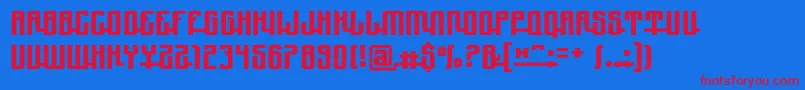 Шрифт Yndupro – красные шрифты на синем фоне