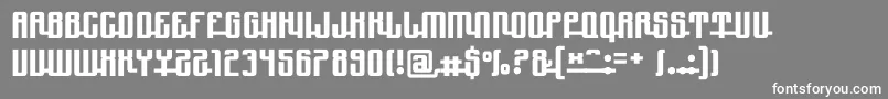 フォントYndupro – 灰色の背景に白い文字